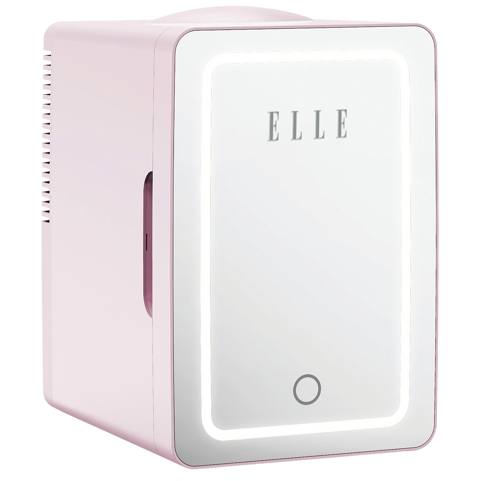 ELLE Mini Frigo Cosmetico 6L con Specchio LED - Frigorifero Bellezza Caldo & Freddo per Skincare, Cura e Cosmetici, Illuminazione LED Integrata, Mensola Rimovibile, Maniglia di Trasporto - Viola