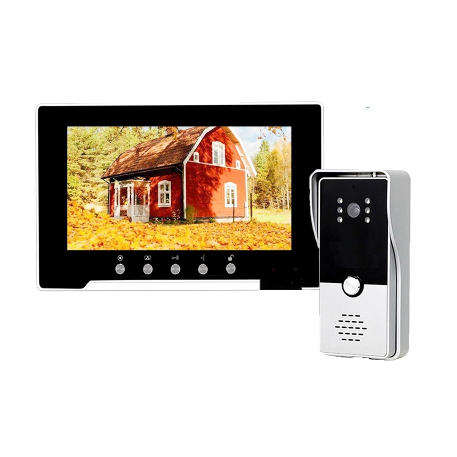 Ekran Dotykowy Wifi Bezprzewodowy Wideodomofon System Dzwonka Do Drzwi 1080P Nagrywanie Wykrywania Ruchu Różnorodne środowiska Domowe(Set 2 Add 32G TF Card)