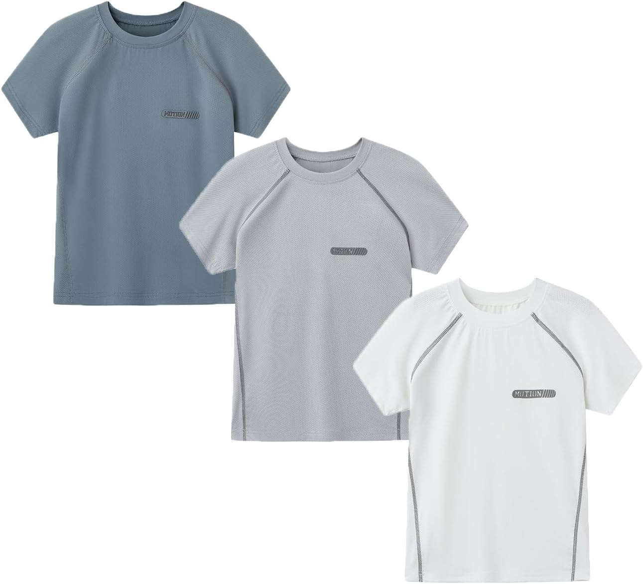 3 Pack Boys Quick-Dry Mesh Athletic Shirts Workout Short Sleeve Tees Youth Boy Lightweight Gym T-Shirts Clothes 3-12Y