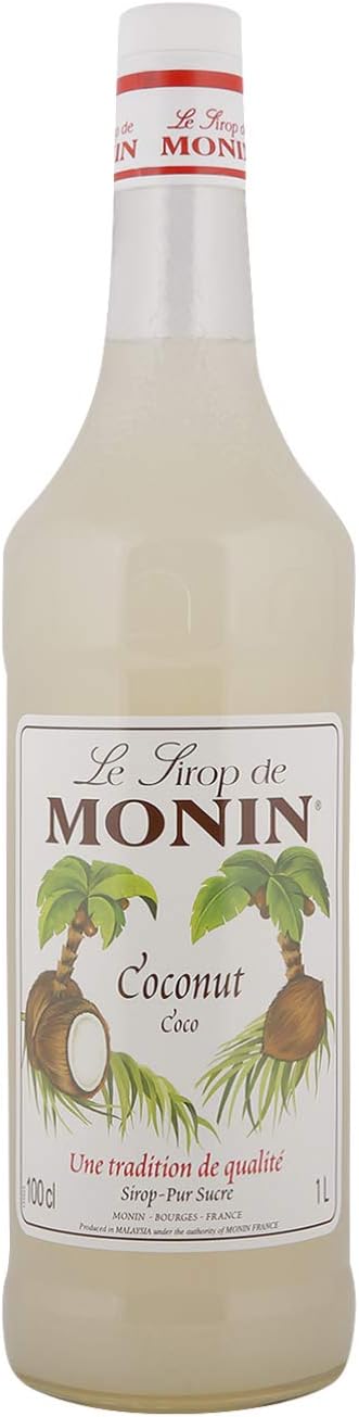 Coconut Syrup In Glass Bottle, 1 Litre