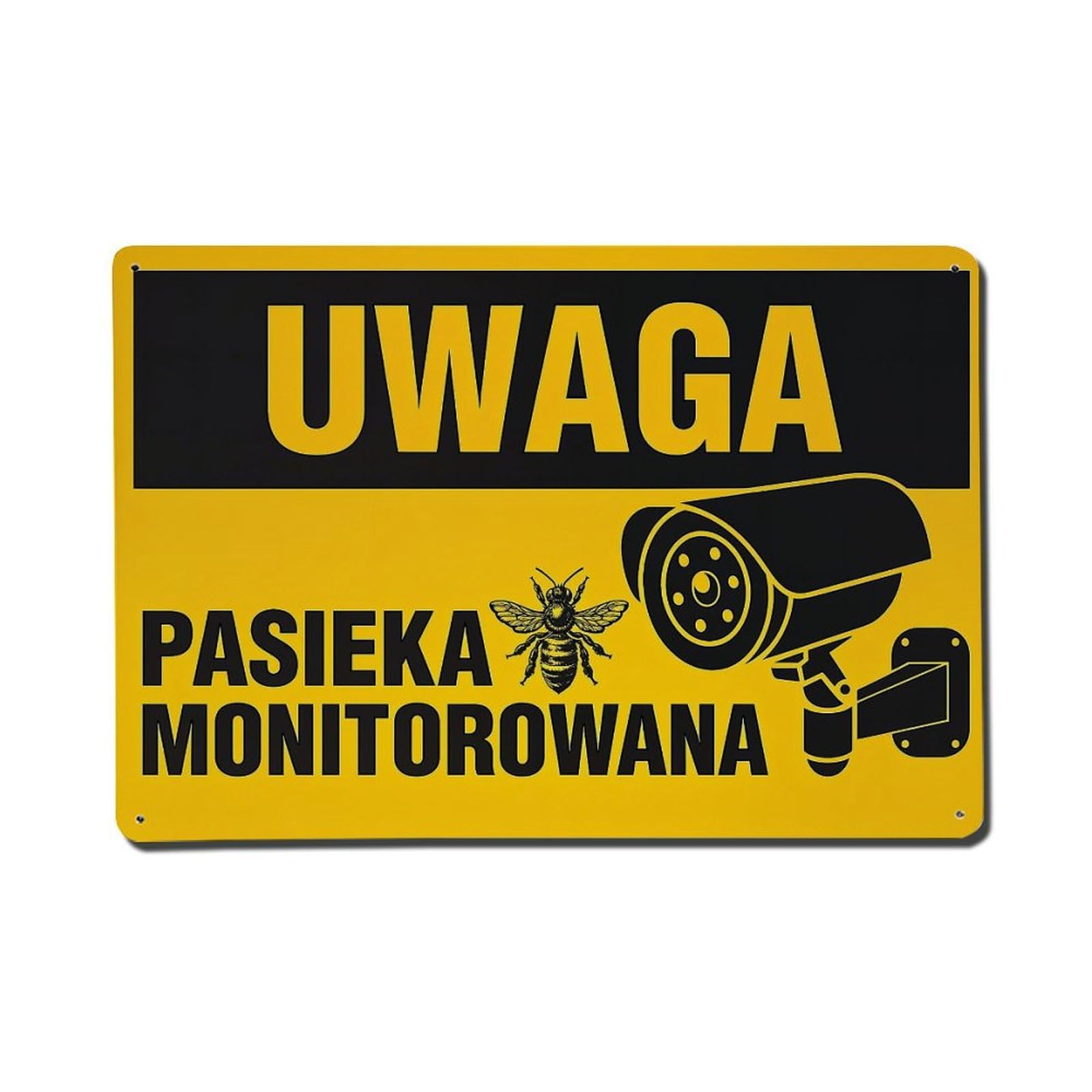 Attention Apiary Monitored Bee Camera Metal Tin Sign Plaque