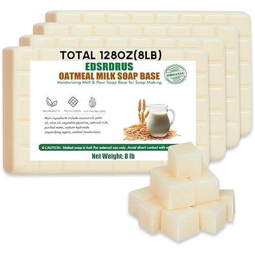 Miniatura 8 de EDSRDRUS Base de jabón aromática de 2 libras, hecha a mano con miel y aceite de coco, base de jabón hidratante para derretir y verter