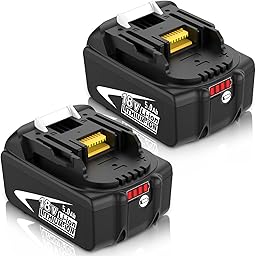 2X BL1850B Ricambio per Makita Batteria 18V 5.0Ah BL1860B BL1850B BL1850 BL1860 BL1845 BL1840 e LXT-400 con indicatore LED