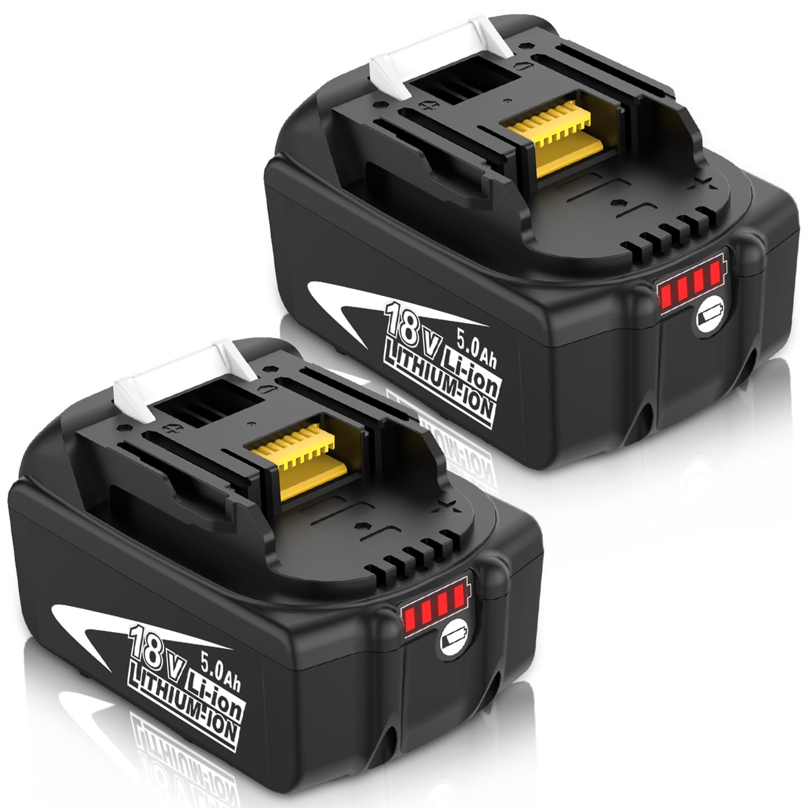 2X BL1850B Ricambio per Makita Batteria 18V 5.0Ah BL1860B BL1850B BL1850 BL1860 BL1845 BL1840 e LXT-400 con indicatore LED - 1