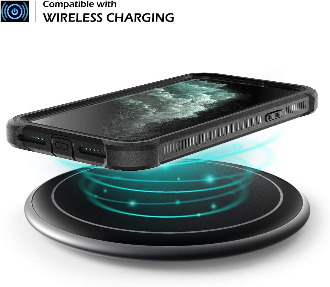 Dexnor iPhone 11 Pro Case with Screen Protector Clear Rugged Full Body Protective Shockproof Hard Back Defender Dual Layer Heavy Duty Bumper Cover Case for iPhone 11 Pro 5.8" - Black - Image 5