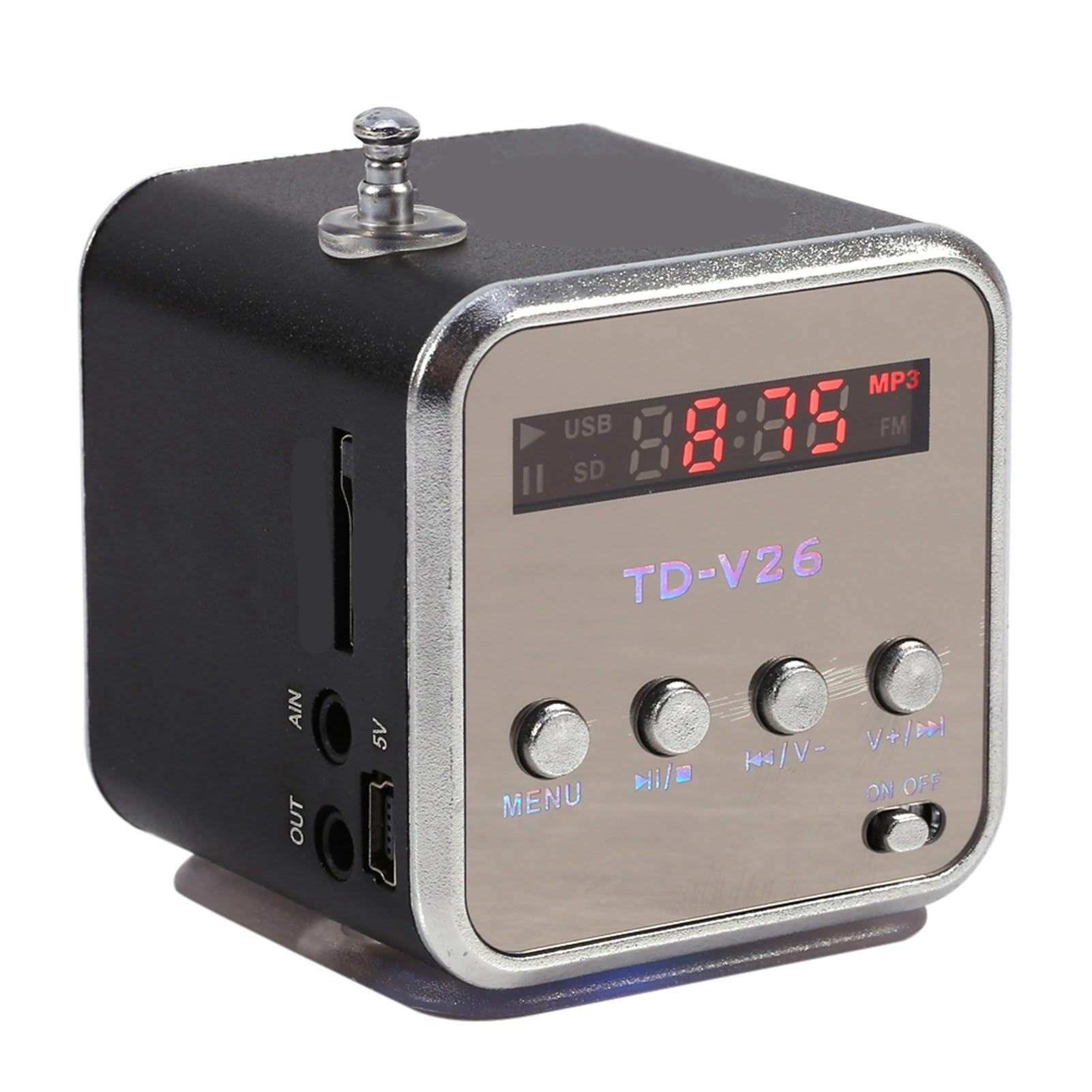 Mini Speaker Music, Fm Radio Pc Fashion Support Portable Stereo Cd Player Portable Radio With Best Tf Card And U Disk Green (Black)-image-43