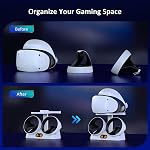 Controller Charging Dock for VR2, for 2 Charging Station Stand with VR Headset Holder Stand, LED Indicator, 2 Magnetic Clasp, Type C Cable, White