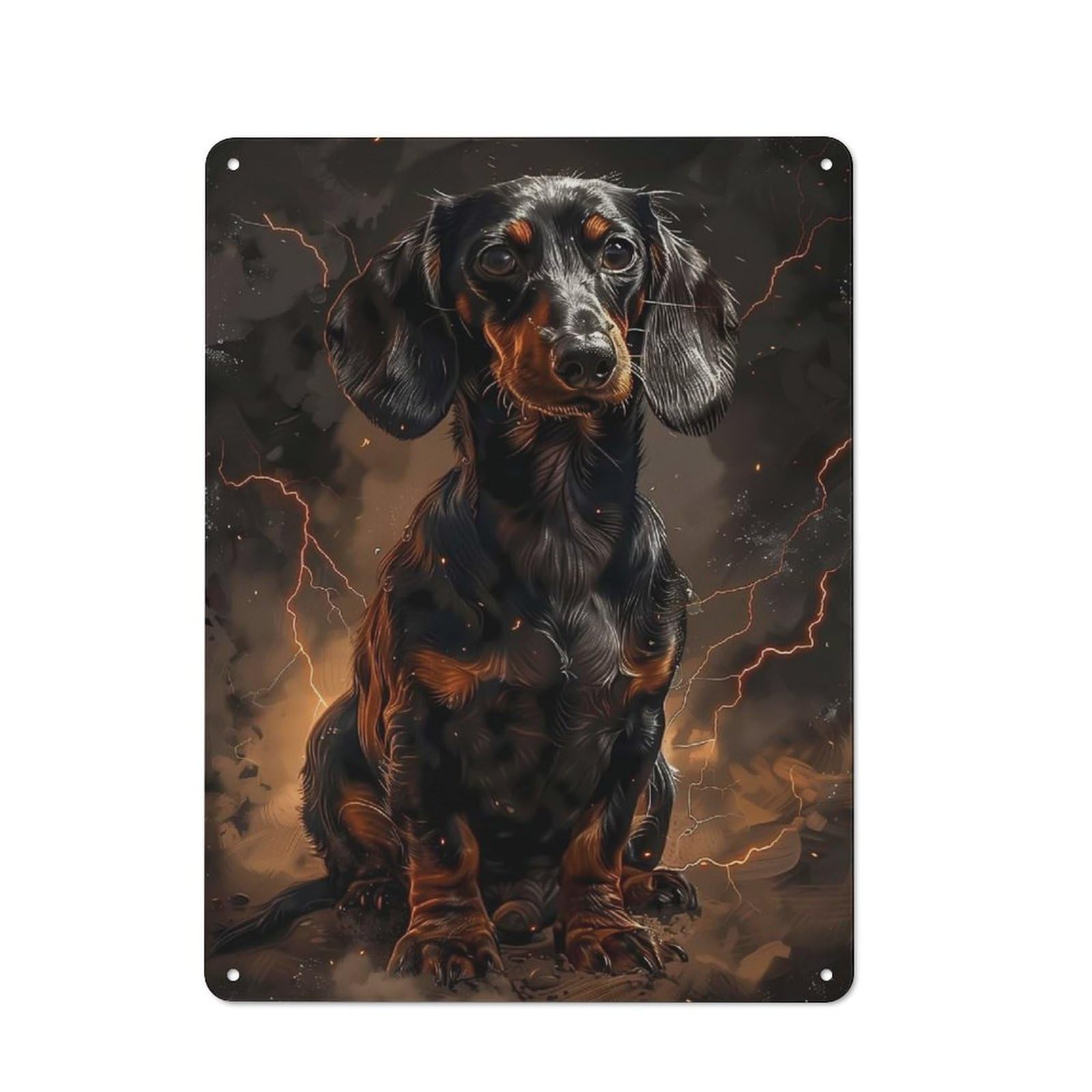 Junmoney Animal Majestic Dachshund Vintage Tin Wall Plaque 40X30cm For Hallway Wall, For Kitchen, Dining Room And Home Bar Wall Decor