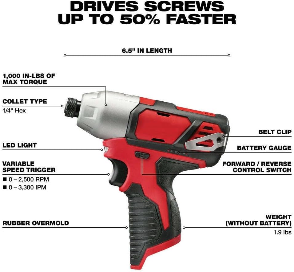 2494-22 for MiIwaukee 12V Cordless Power Lithium-Ion 2-Tool Combo Drill Driver Kit