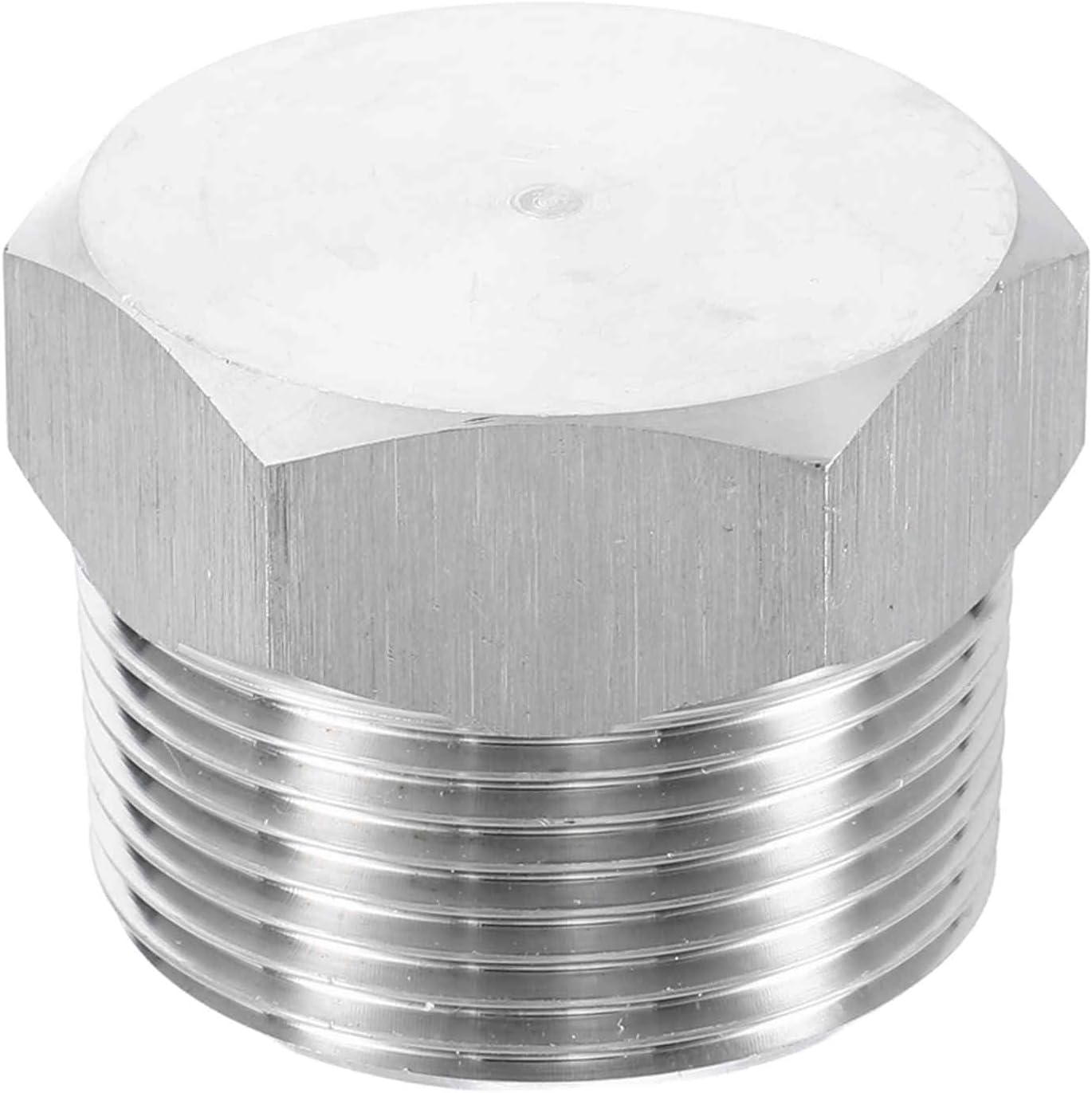 HARFINGTON 304 Stainless Steel Pipe Plug Fitting 1-1/4" PT Male Thread Outer Hex Head Cap Hexagonal Head Bung Plugs Fittings for Air Water Oil Gas Tube