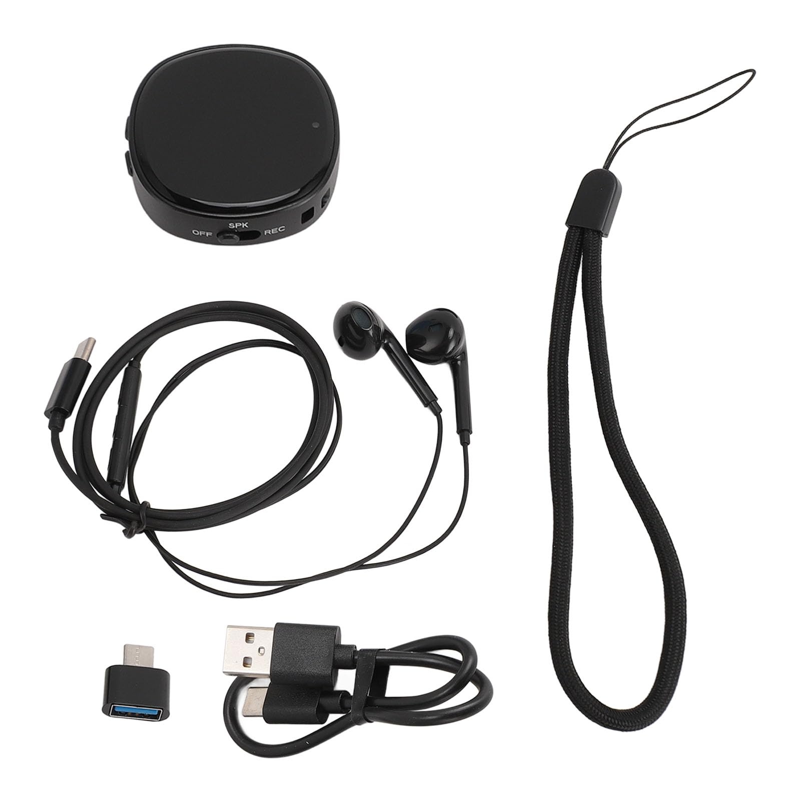Enregistreur Magnétique USB C 64GB avec Triple Réduction du Bruit AI, Haut-Parleur HD, Enregistrement à Une Touche