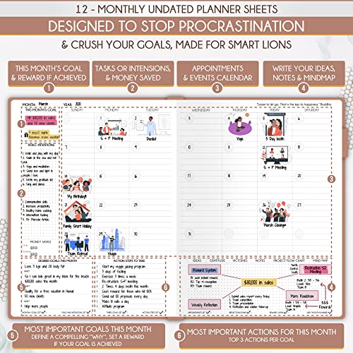 Image of Hourly Planner - Undated Daily, Weekly & Monthly Planner with Budget Section | A 12 Month Journey to Increase Productivity & Happiness | Life Organizer & Gratitude Journal - Vertical Format