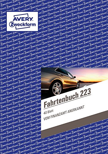 Avery Zweckform 223 Fahrtenbuch für PKW (A5, 40 Blatt) weiß 5 Stück [ WM Fan Set ] inklusive 2 Deutschland-Fahnen für Autospiegel (außen)