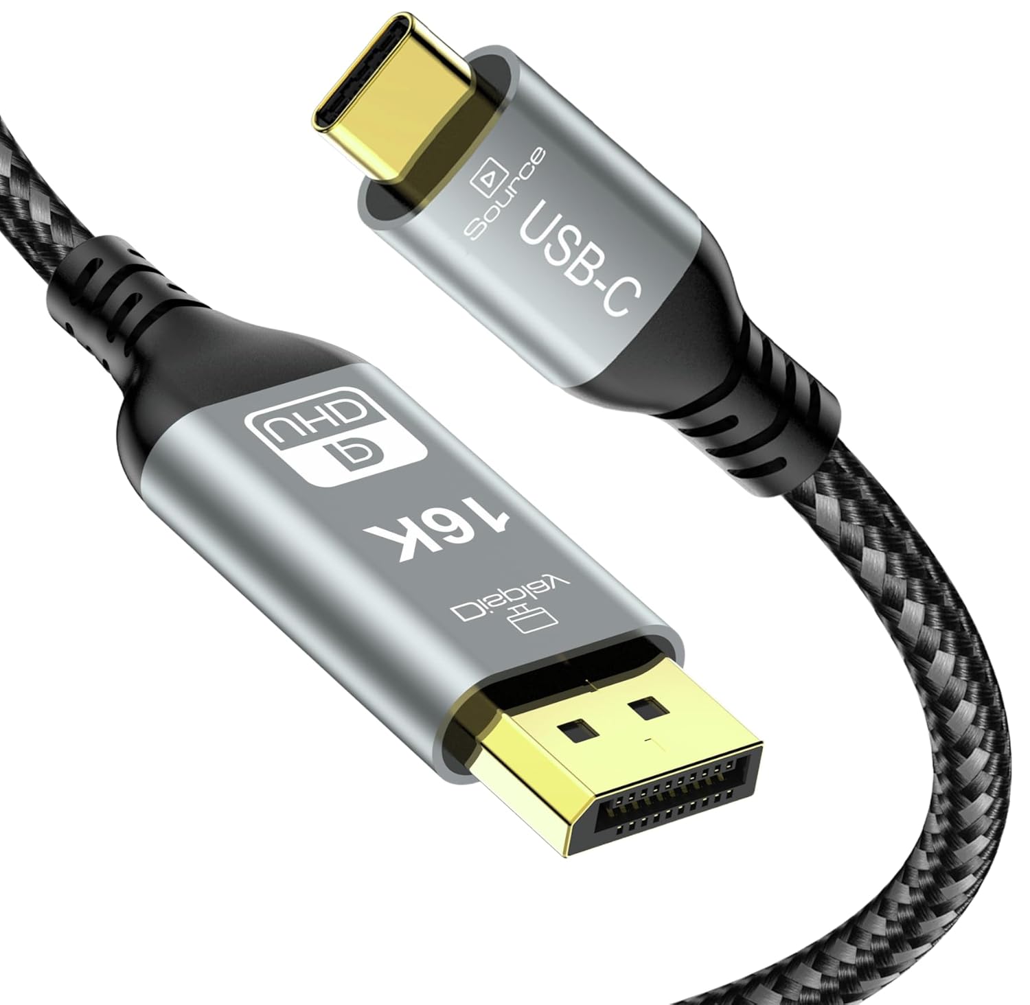 USB C to DisplayPort 2.1 Cable, 16K@30Hz 8K@120Hz 4K@240Hz, Thunderbolt 5 to DP Cable,40Gbps,Type C Compatible with MacBook Pro M4,M3, iPhone 16 Pro, Dell XPS, Gaming Monitor 6FT