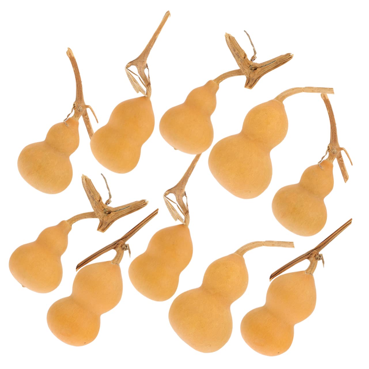 2 Juegos de Calabazas Auténticas Chinas Adornos Artesanales de Calabaza Natural Decoración para Sala de Estar 10 Piezas