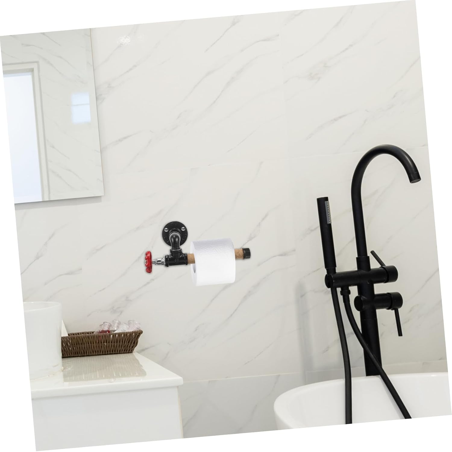 Rustic Industrial Iron Pipe Wall Bracket Bathroom Accessories Towel Holder Retro Decor Paper Dispenser