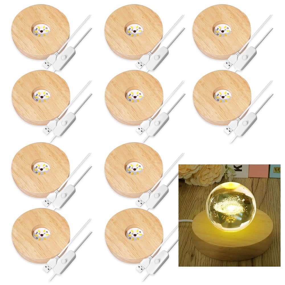 Bases de madera con LED para destacar detalles de cristalería
