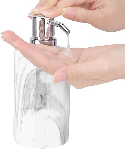 Miniatura 2 de Luxspire - Bandeja de tocador para baño y dispensador de jabón de mármol loción de jabón líquido botella de jabón para baño organizador de encimera