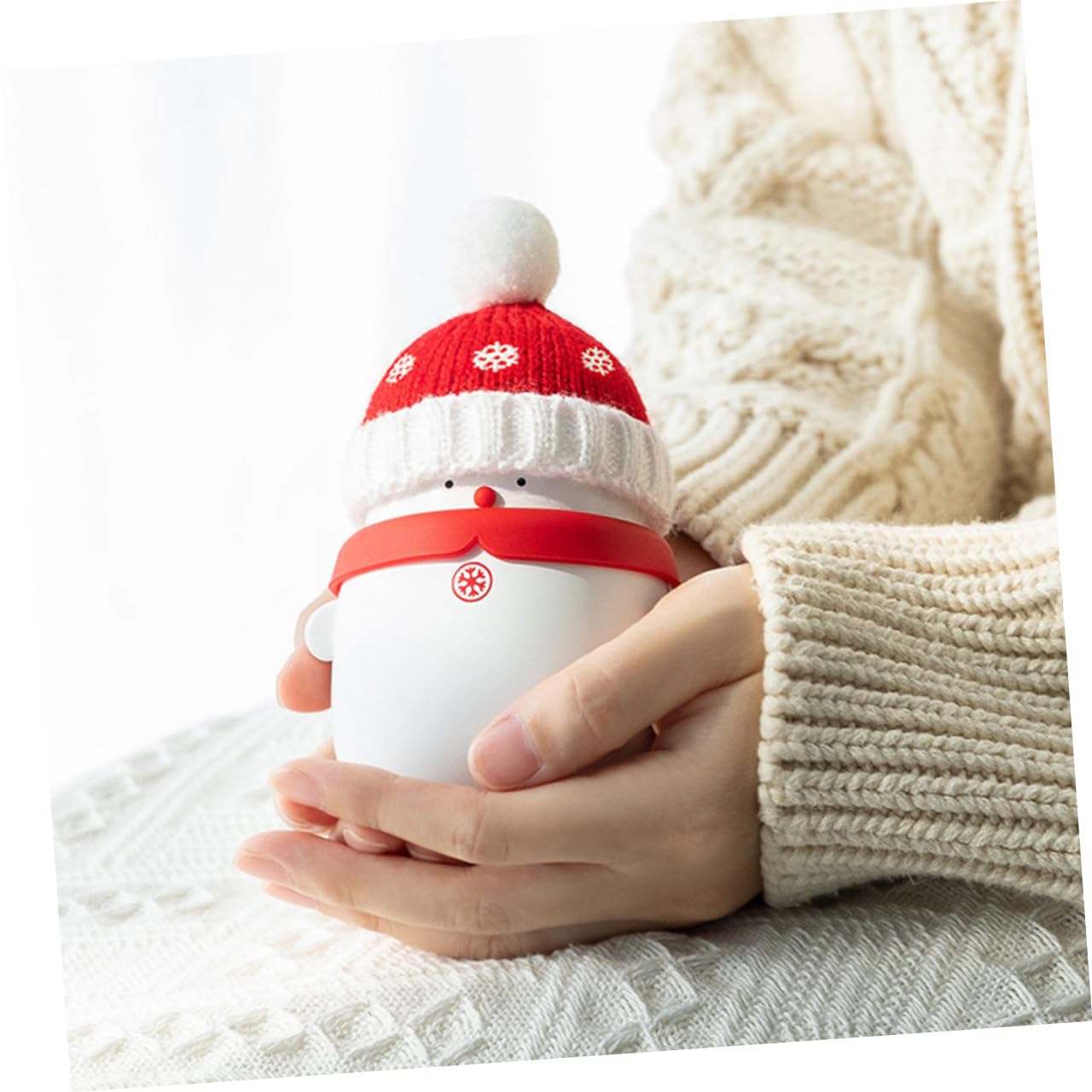 Supvox Wiederaufladbarer USB-handwärmer mit Schneemann-Design als Powerbank und Mobilem Ladegerät für Vielfältige Gerätekompatibilität und Bequeme Wärme im Winter
