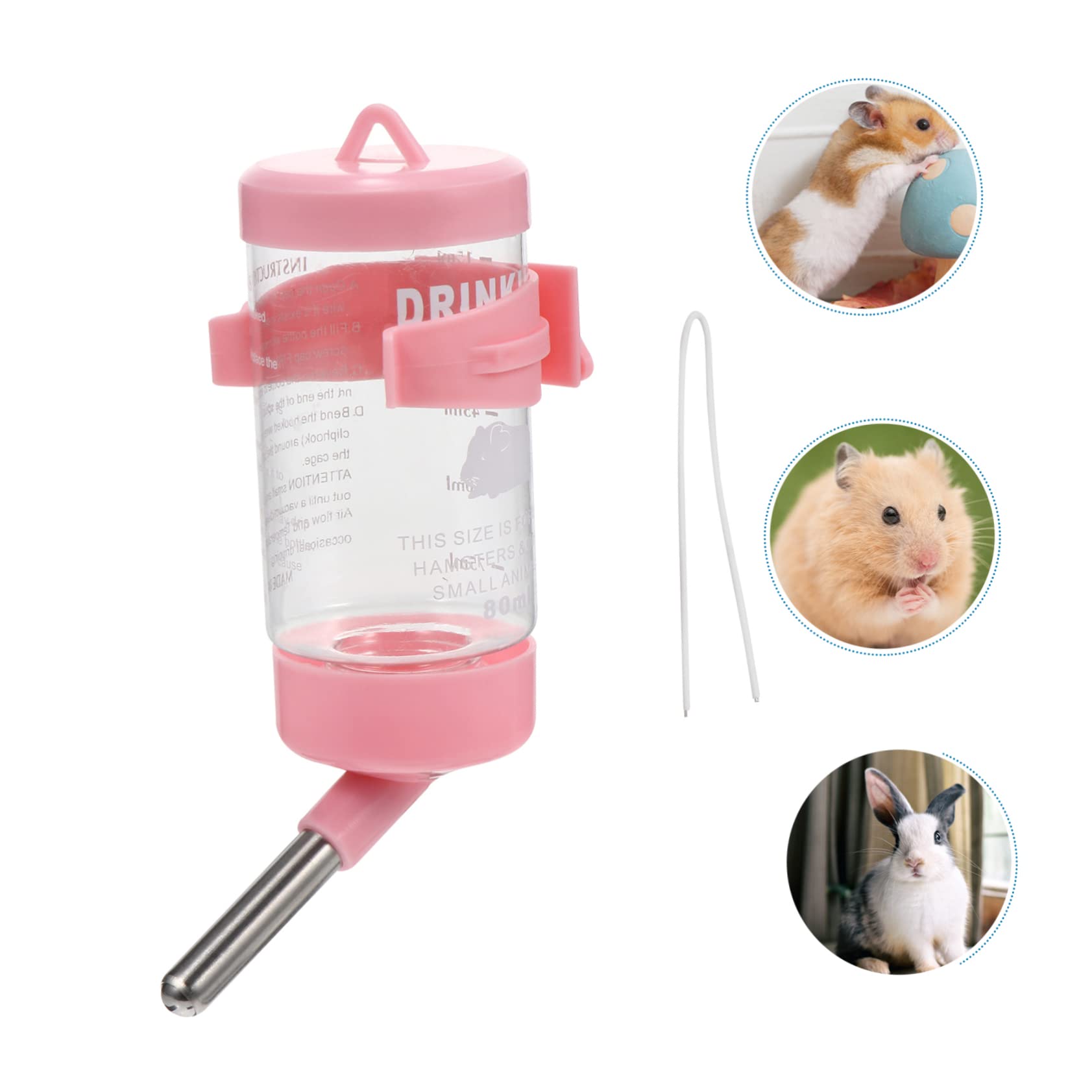 VICASKY 2-Pack Automatic Hamster Water Fountain Leakproof Easy to Clean Sturdy Construction Rabbit Water Bottle for Cage