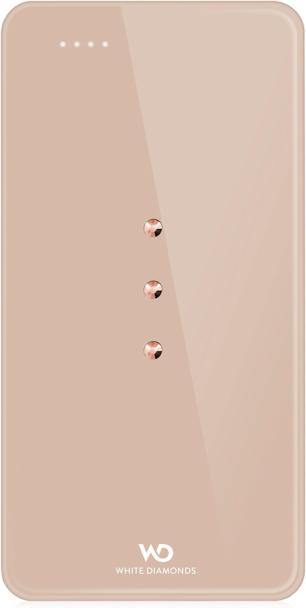 White Diamonds Large Portable Battery Charging Pack with Swarovski Elements Compatible with Smartphones and Tablets - Rose Gold