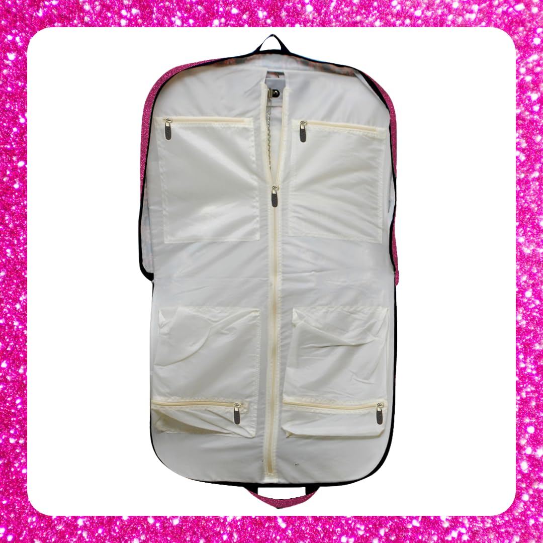 NGIL Glitter Cheer Tanz- und Wettkampf-Reisebegleiter, hängender Kleidersack für Mädchen (Glitzer-Hot Pink)