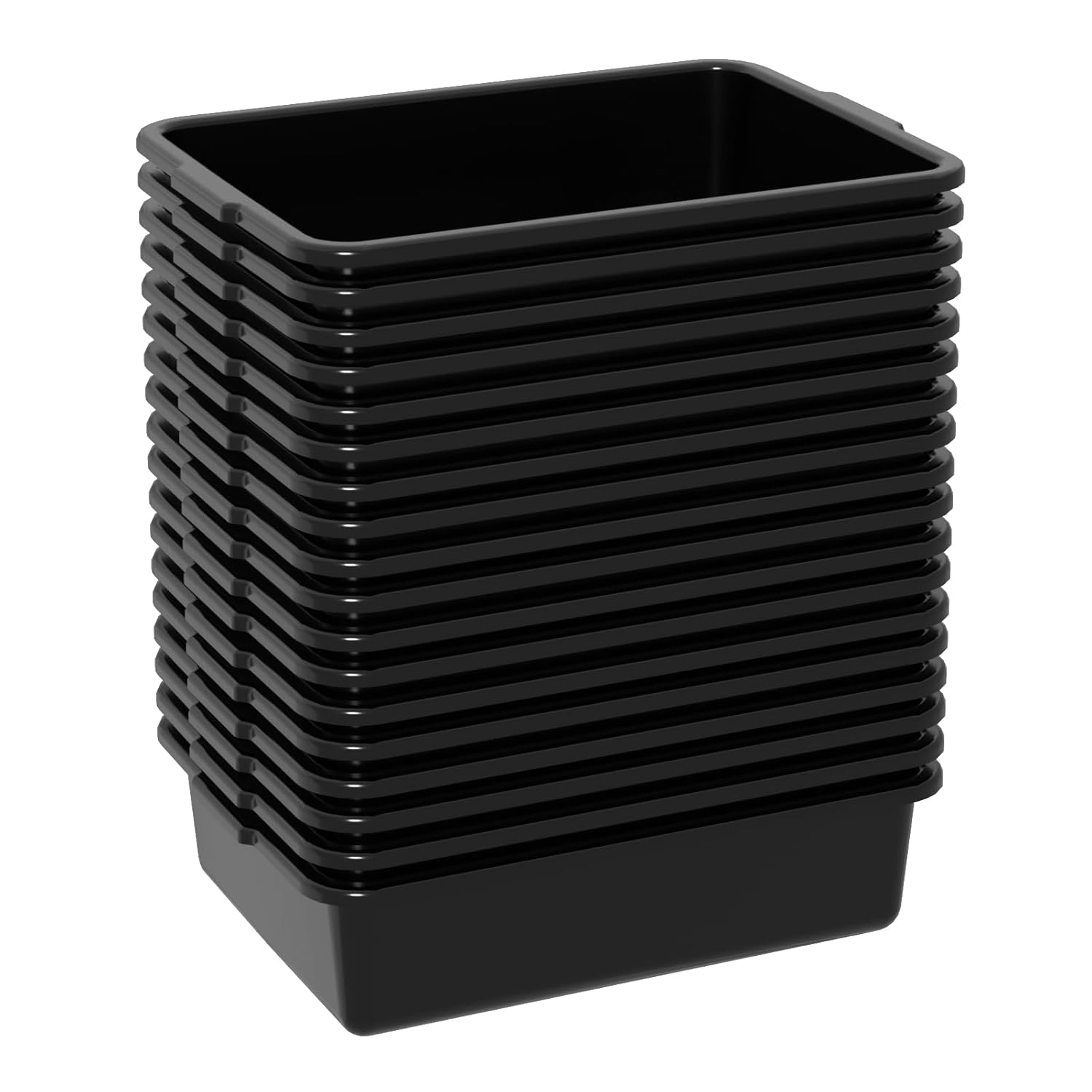 13 Liters Commercial Bus Tub, 18-Pack Black Bus Tubs Restaurant