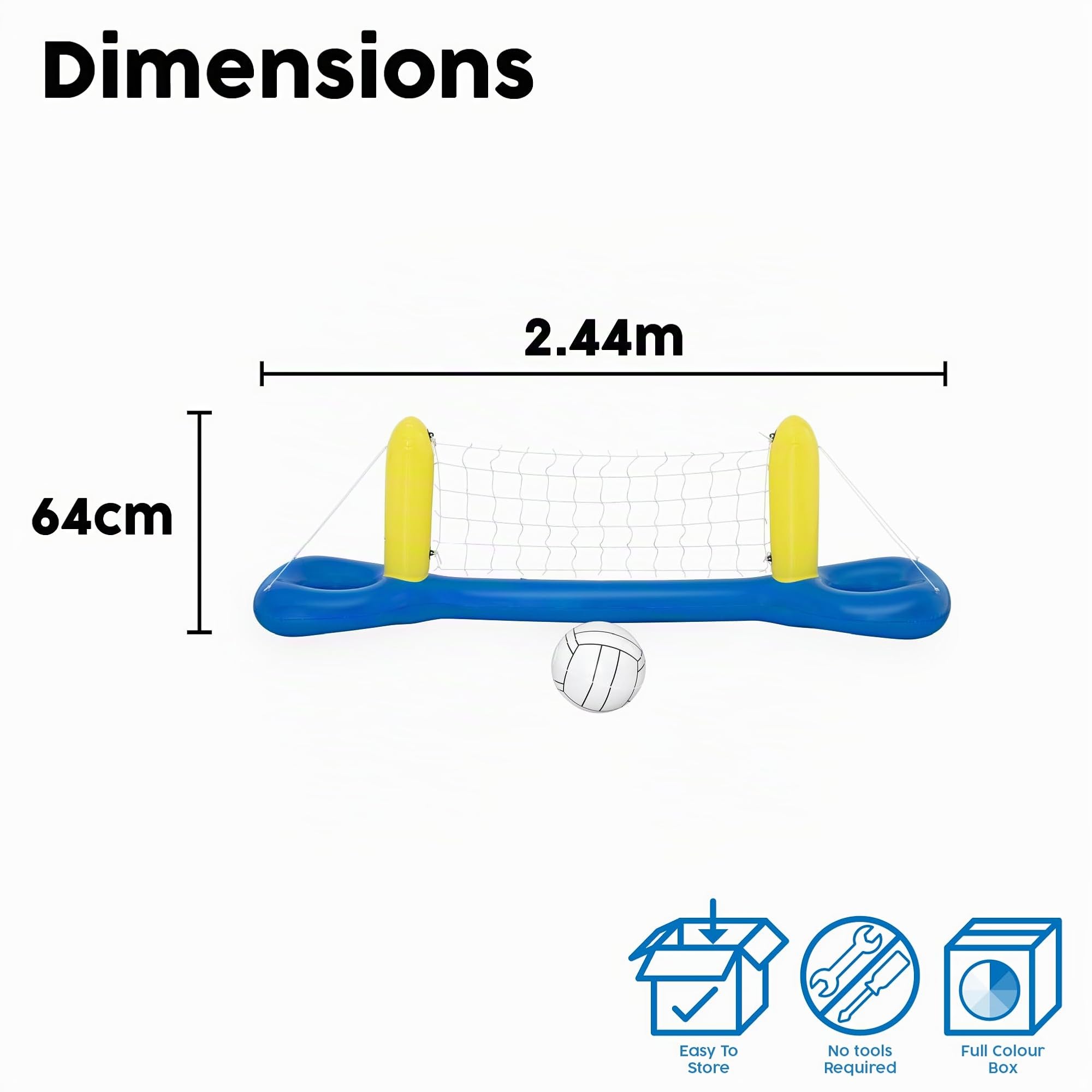 Bestway® 8' x 25"/2.44m x 64cm Volleyball Set