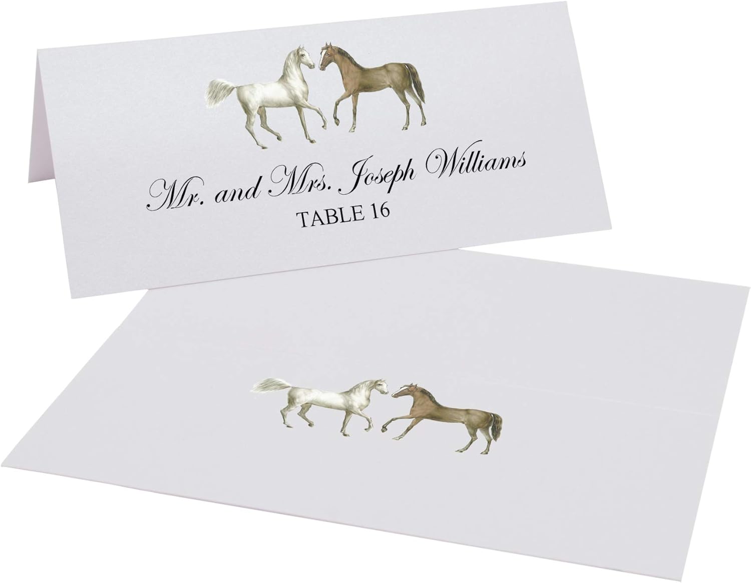 Two Horses Printable Place Cards, Set of 150 (25 Sheets), Laser & Inkjet Printers - Wedding, Party, Dinner, and Special Events - Made in the USA