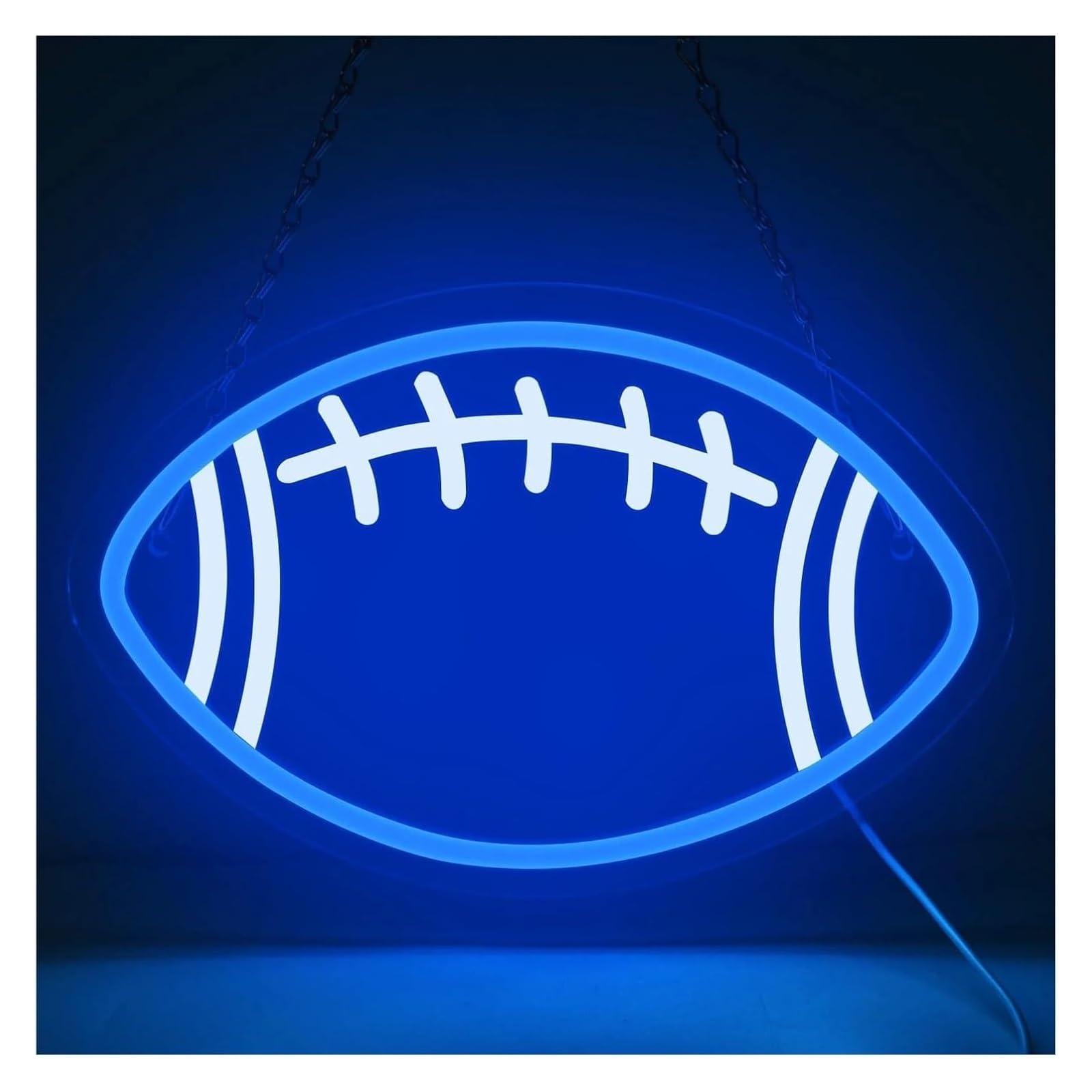 Generico Per insegne al neon Decorazione per feste Rugby per Forma di calcio LED(Blu)
