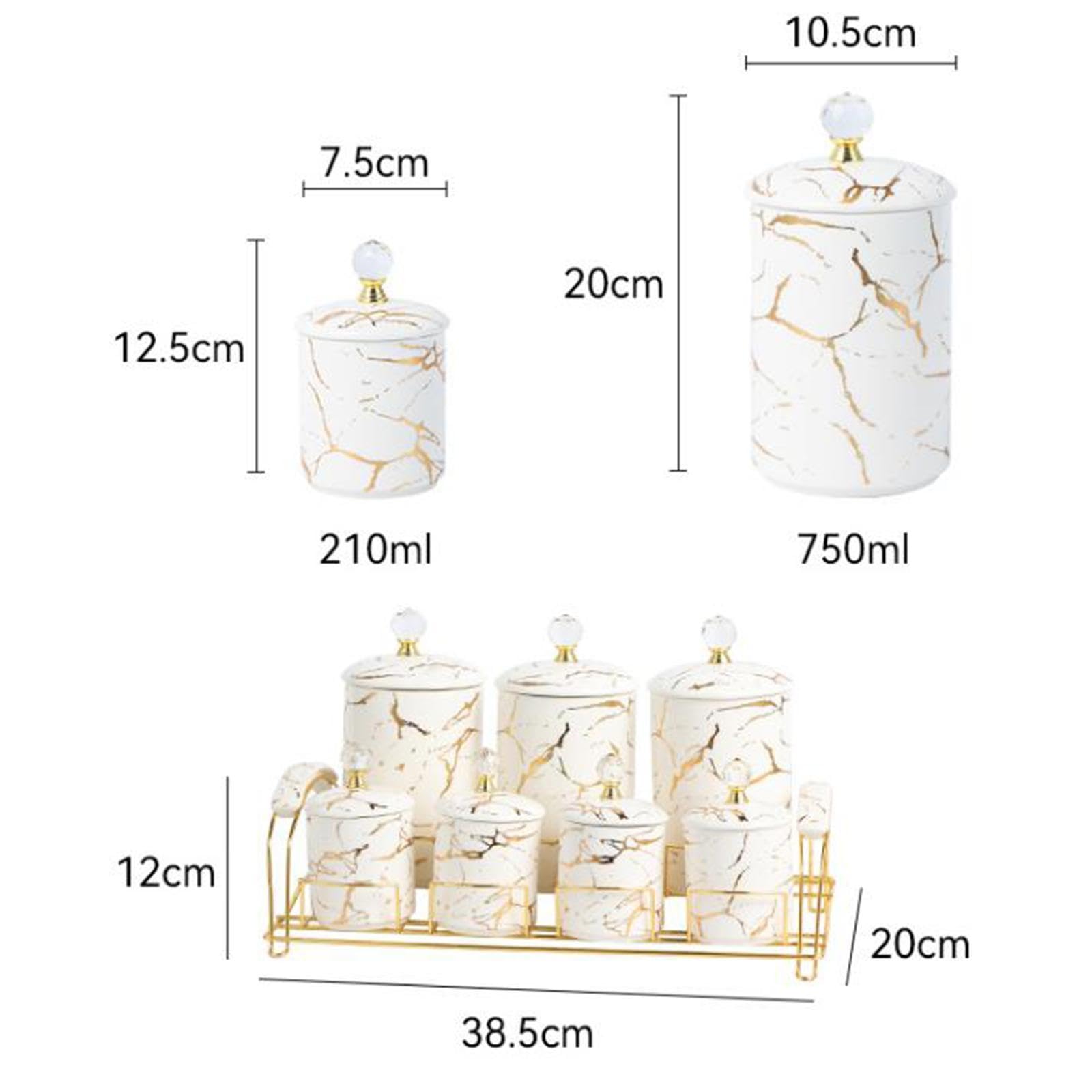Lot de boîtes en porcelaine pour le stockage des aliments secs – Bocaux décoratifs pour biscuits, collations et apéritifs – Idéal pour l'organisation de la maison et la décoration de la cuisine