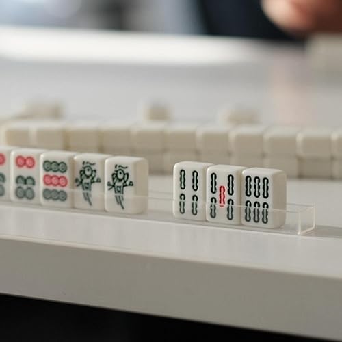 Miniatura 4 de Juego de mahjong chino con 144 piezas de mini azulejos Mahjong portátil vintage tradicional Majong Mah Jongg con estuche de transporte para viajes