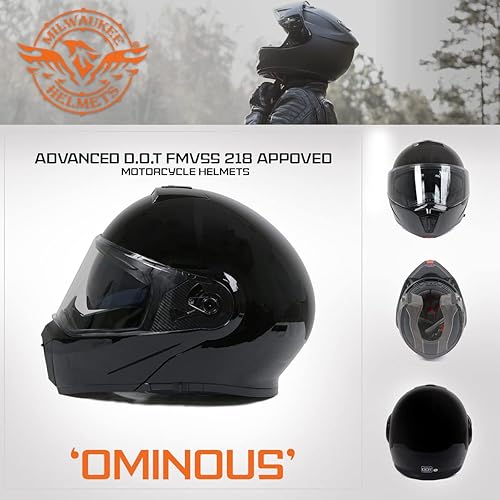 Miniatura 7 de Cascos Milwaukee Helmets Avanzados Modulares de Cara Completa para Motociclistas con Visera Desmontable