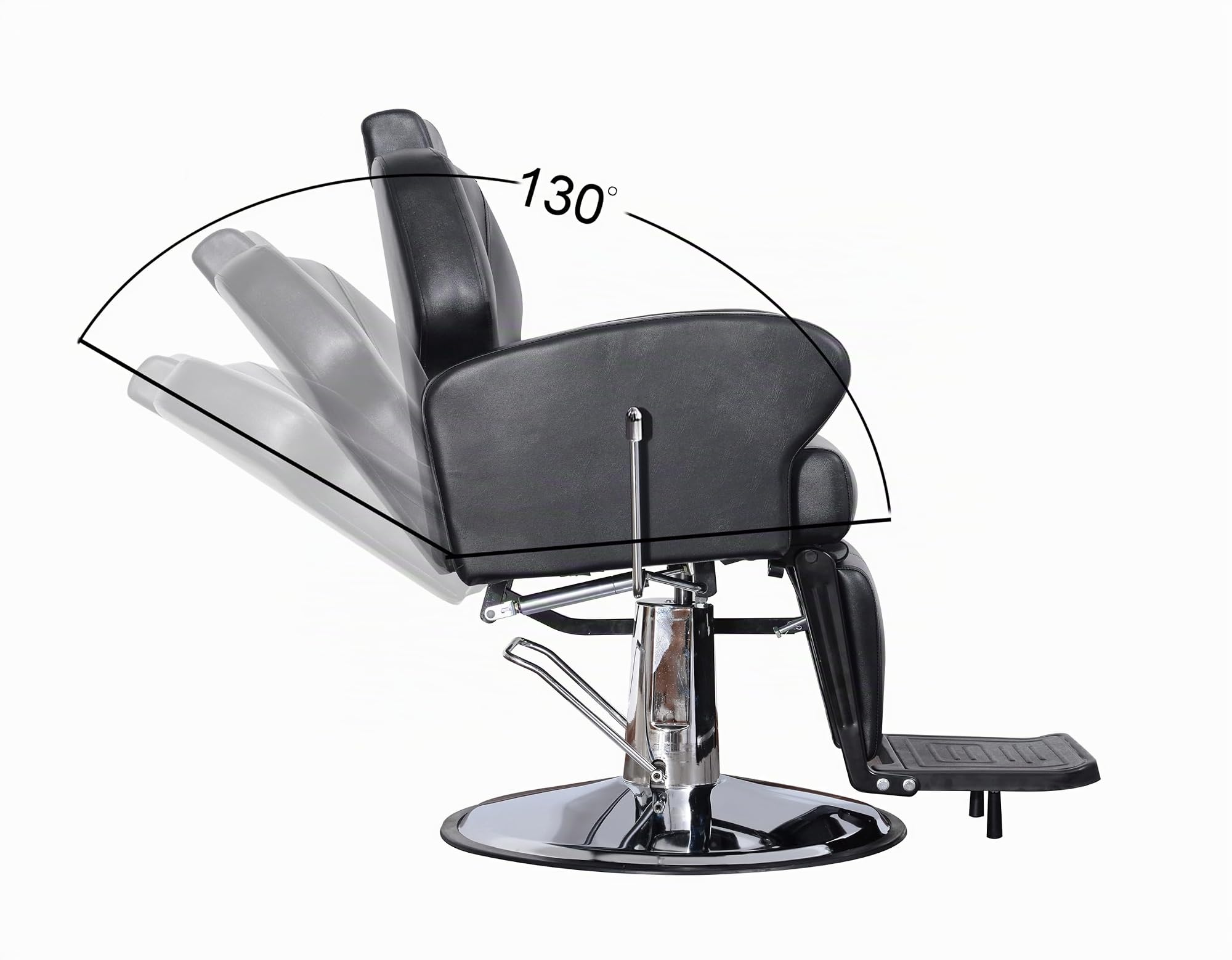 Barberpub Fauteuil de Coiffure Chaise d'opération Salon de Coiffure Noir Similicuir 8907BK