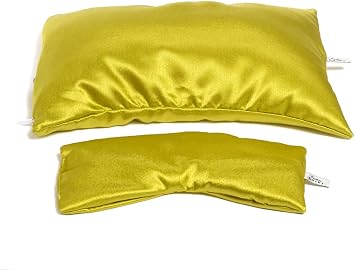 Bucky Ophelia Eye Pillow and Anti Wrinkle Blowout Maintenance Pillow Gift Set, Chartreuse, One Size