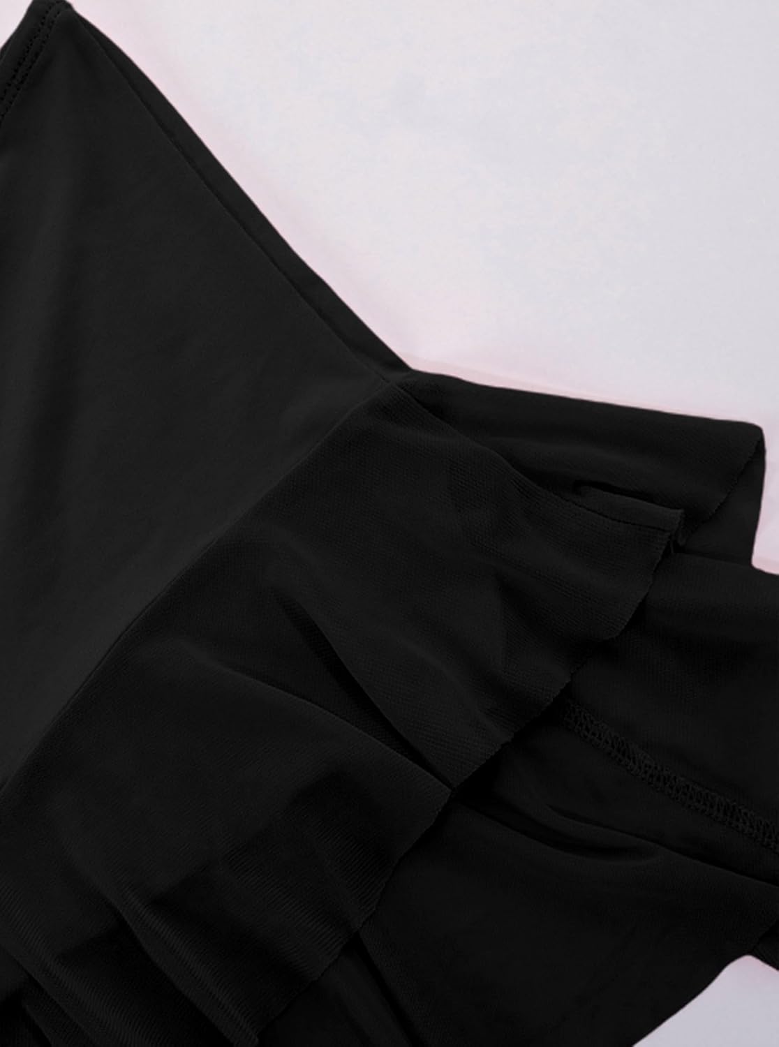 Remidoo Tube Tops for Women Sexy Sheer Mesh Strapless Top Asymmetrical Hem Ruffle Cropped Shirt - Image 5