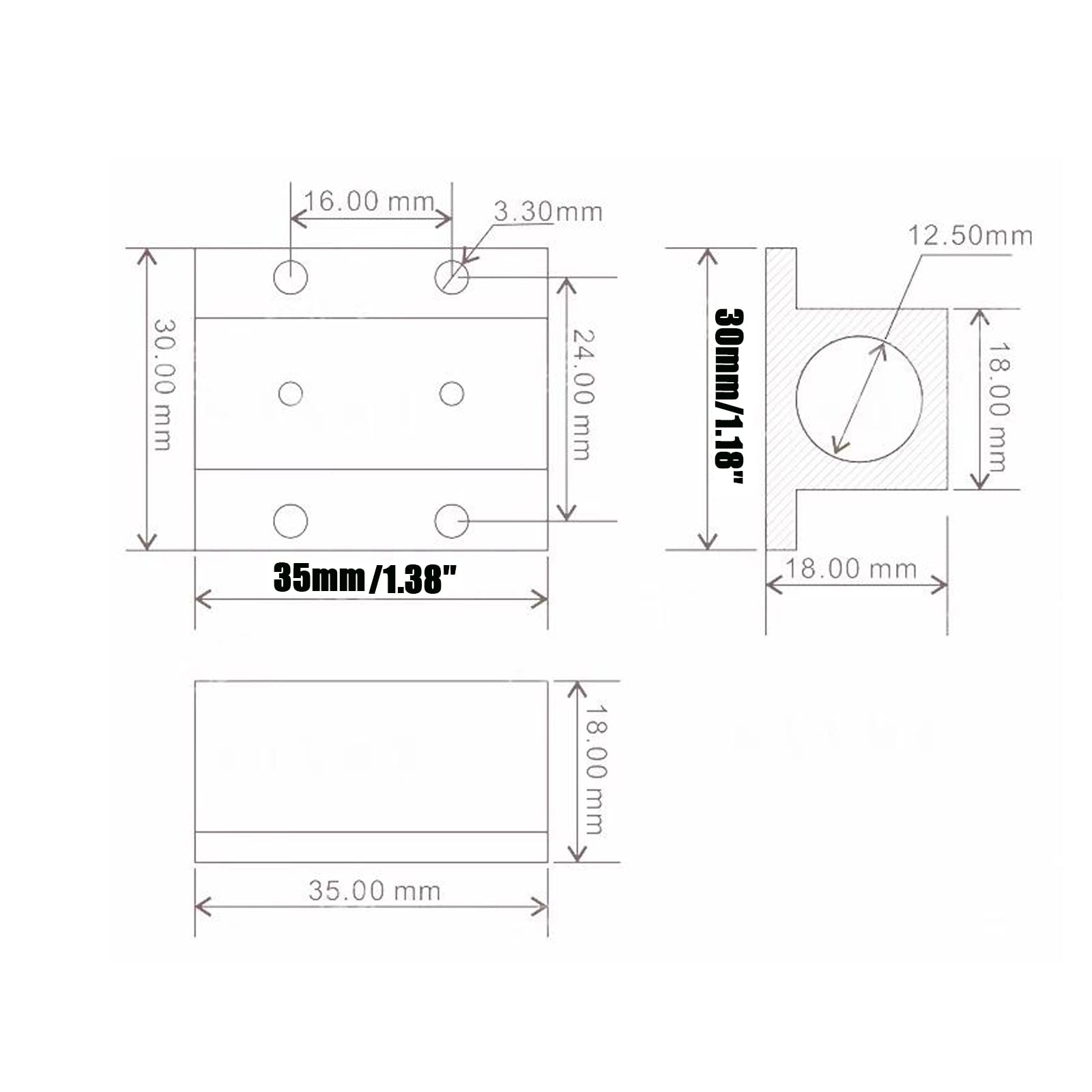 Lidar Aluminiowy Czarny Zestaw Mocowania Modułu Laserowego 12 mm
