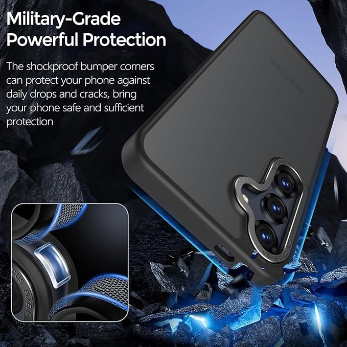 Image of DIZORO Polycarbonate Matte Case for Samsung S25 Plus 5G Translucent Frosted Hard Back Phone Case Anti-Fingerprint Anti-Slip Shockproof Protective Case Cover for Samsung Galaxy S25 Plus 5G Black