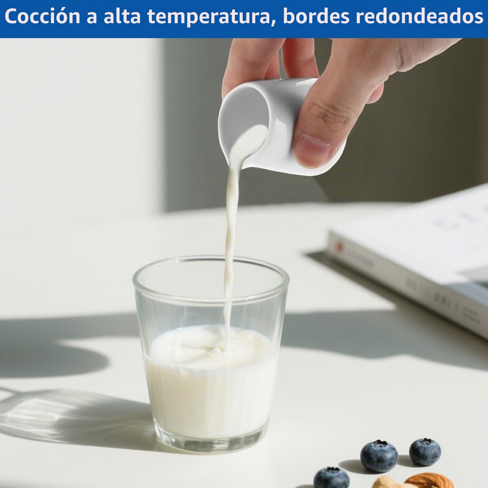 APACALI 16 jarras de leche blanca, 40 ml, jarra de leche pequeña, jarra de leche batida, jarra pequeña de cerámica para leche, salsas, café, salsas, cocina, bar, cafetería
