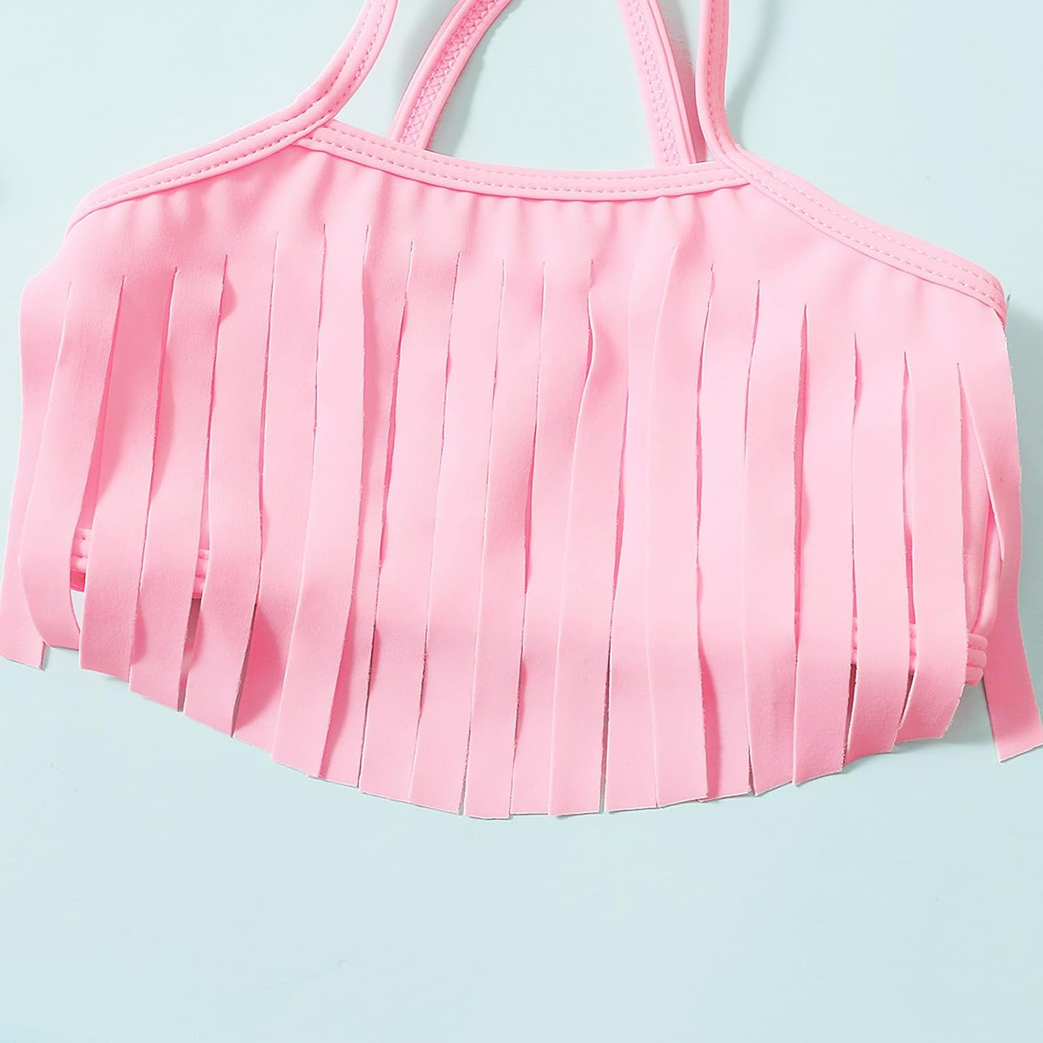 LYSMuch 3-Pieces Baby Girls Bikini Swimsuit Watermelon Bathing Suit Toddler Beach Tassels Swimwear (18-24 Months, Pink)
