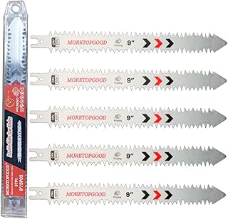 Double-Sided Reciprocating Saw Blade,9 Inch Wood Pruning Japanese Teeth Saw Blades for Cutting Bamboo/Tree Branches/Limb/Roots/Shrubs/Brush/Stumps (5TPI/5 Pack)