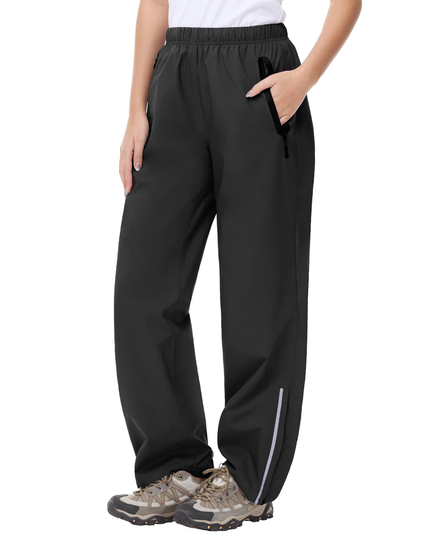 Damen Regenhose Wasserdicht Outdoorhose Damen Trekkinghose Überziehhose Wanderhose Damen Leichte Softshellhose zum Fahrrad