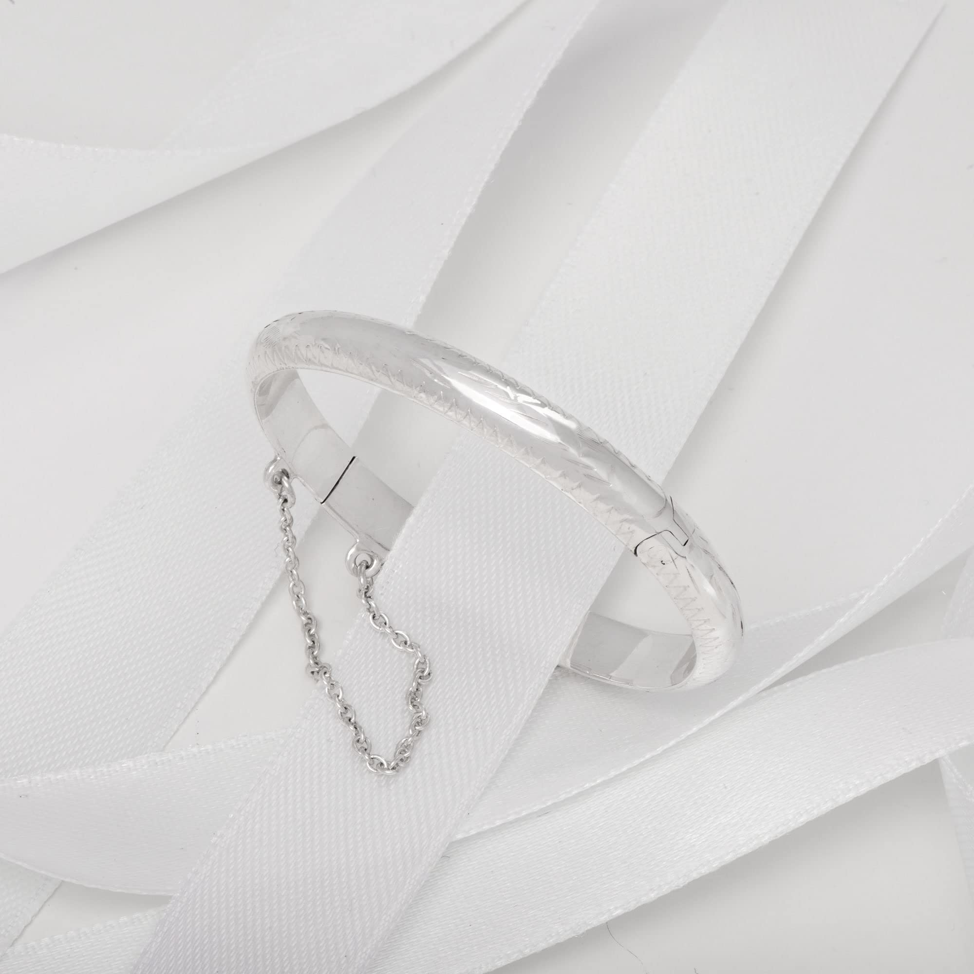 Aeon Bracelet extensible pour bébé en argent sterling 925 | Bijoux pour bébé de 0 à 5 ans | Parfait comme cadeau de baptême pour un garçon ou une fille | Coffret cadeau et polissage, 41mm internal
