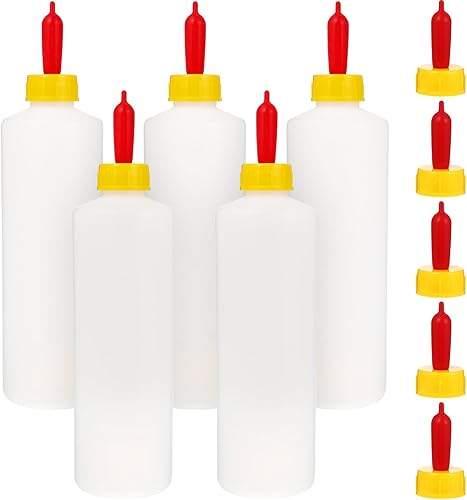 Yardwe Juego de 5 pezones y biberones de cabra de 13.5 fl oz de bebida de leche para animales pequeños con 10 pezones Pritchard, kit de biberón de