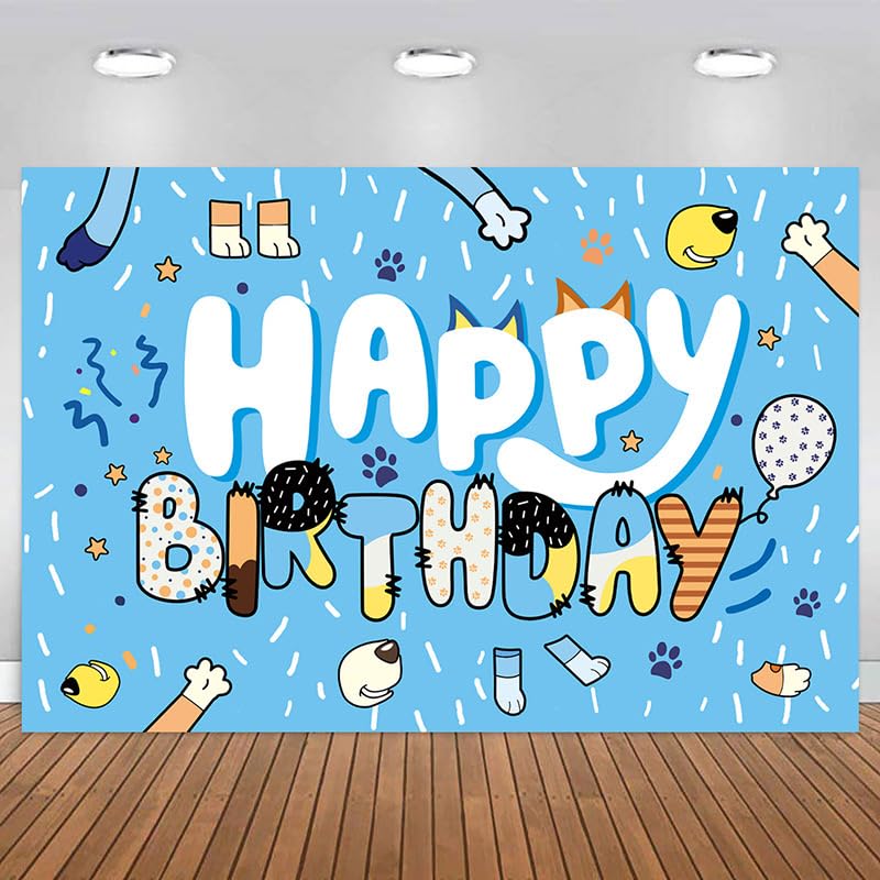 Fondos de Bluey Dog,Fondos Fotográficos Decoraciones 150 * 100CM Fiesta de Cumpleaños Fondo para Fiestas y Eventos de Cumpleaños Studio Props