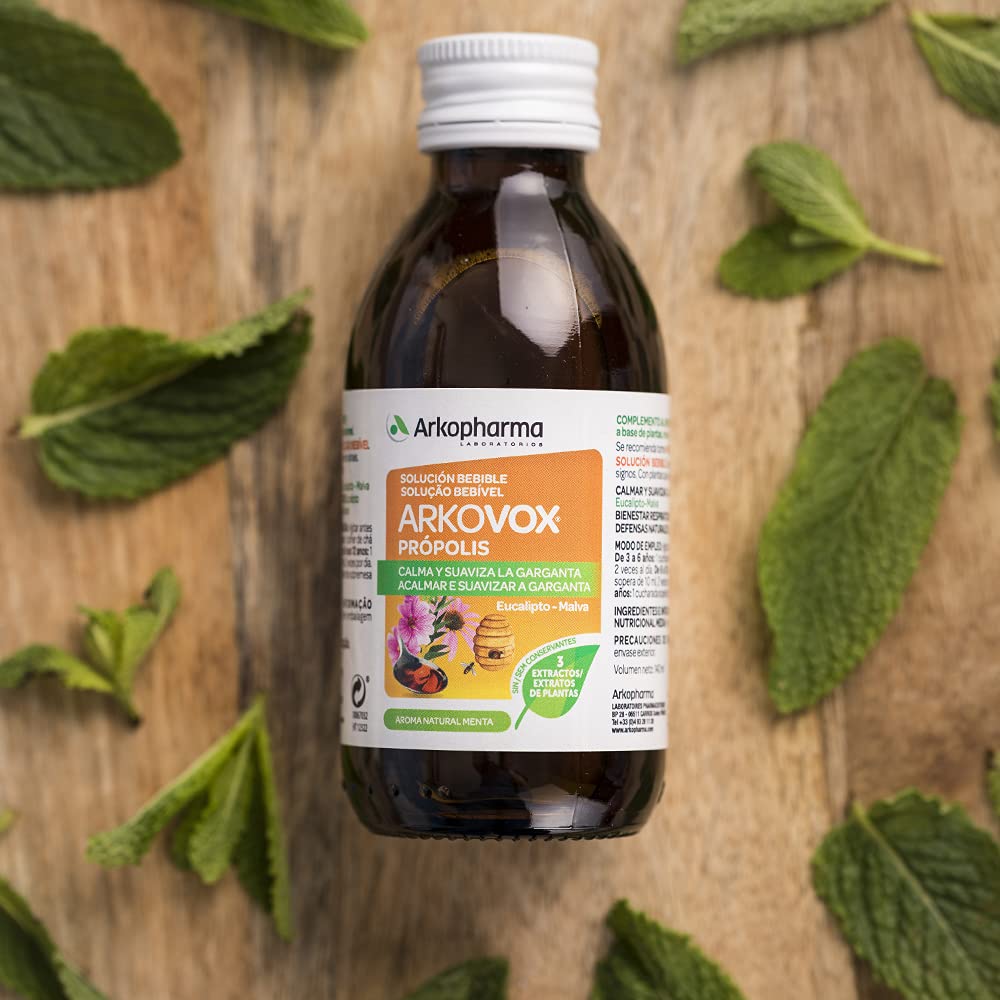Arkopharma Arkovox Própolis Jarabe 280ML Pack x 2, Bienestar Respiratorio, Calma y Suaviza el Dolor de Garganta, Refuerza las Defensas, Con Extractos de Plantas y Equinácea
