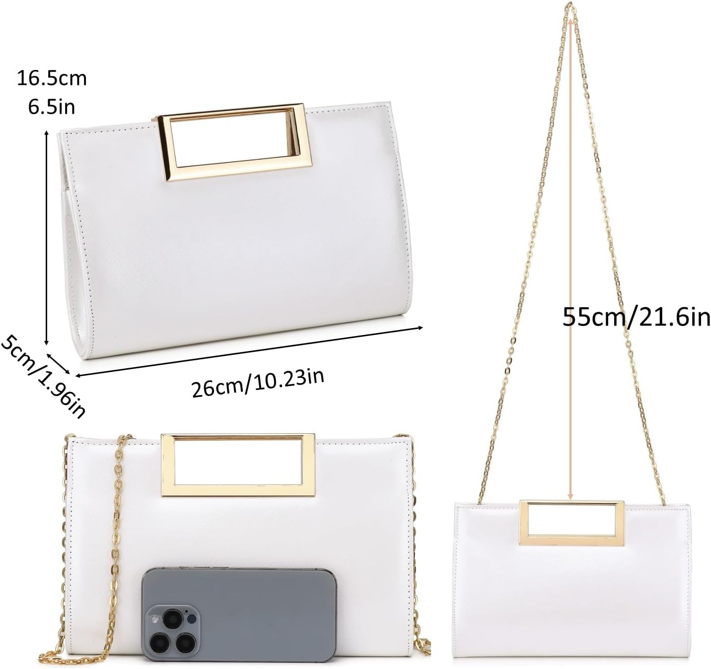 Clutch Purse for Women Fashion PU Leather Evening Bag Elegant Purse for Wedding Party Formal Daily Cocktail - Image 4