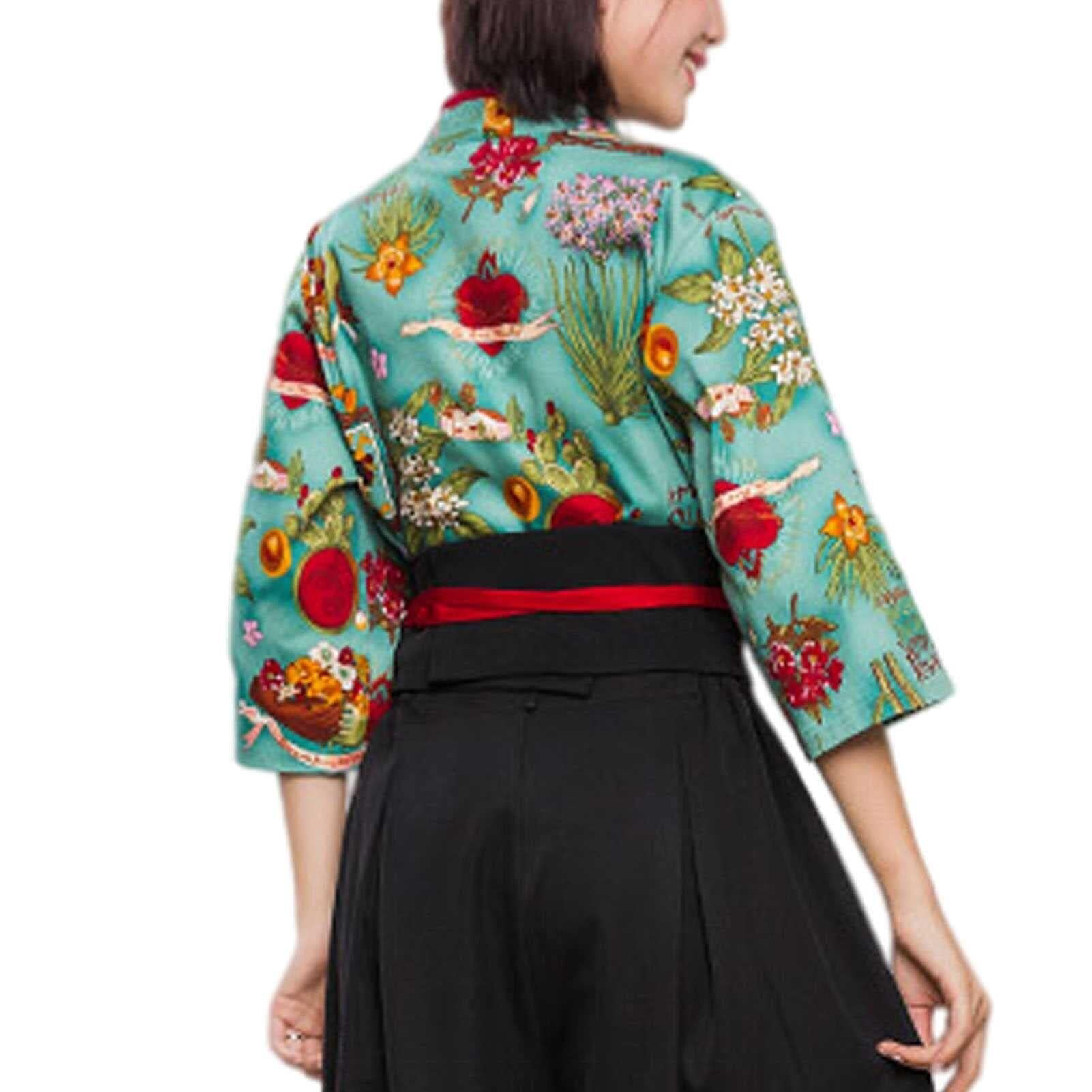 Cappotto da Chef Giapponese per Sushi, Abbigliamento da Lavoro Uniforme da Chef Unisex in Tessuto Traspirante, Adatto per Quattro Stagioni
