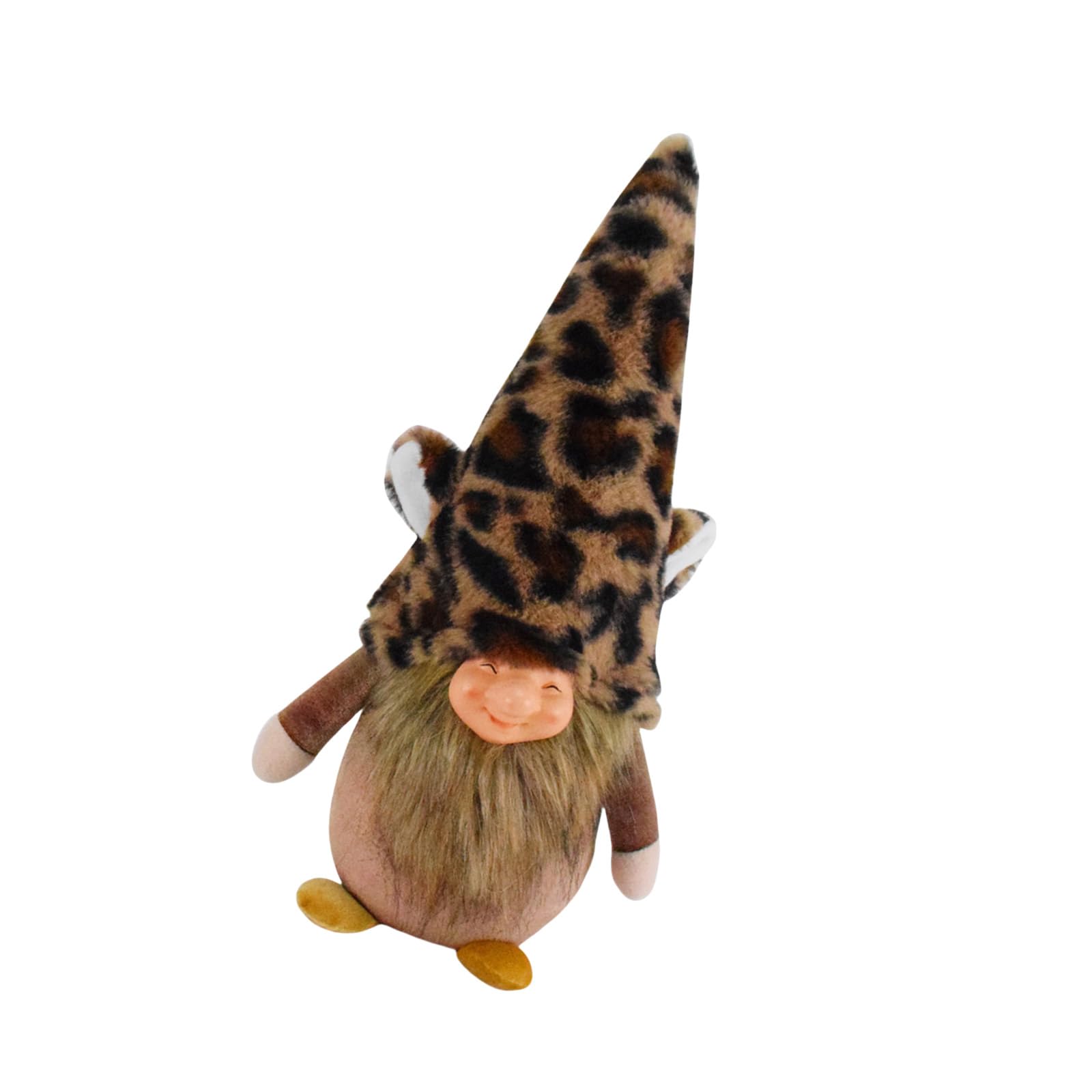 Nucelit Soft Dwarf Gnomes Comfortable Leopards Print Dwarf Gnomes Plush Collectible Charm for Fun Decoration Soft Fabric
