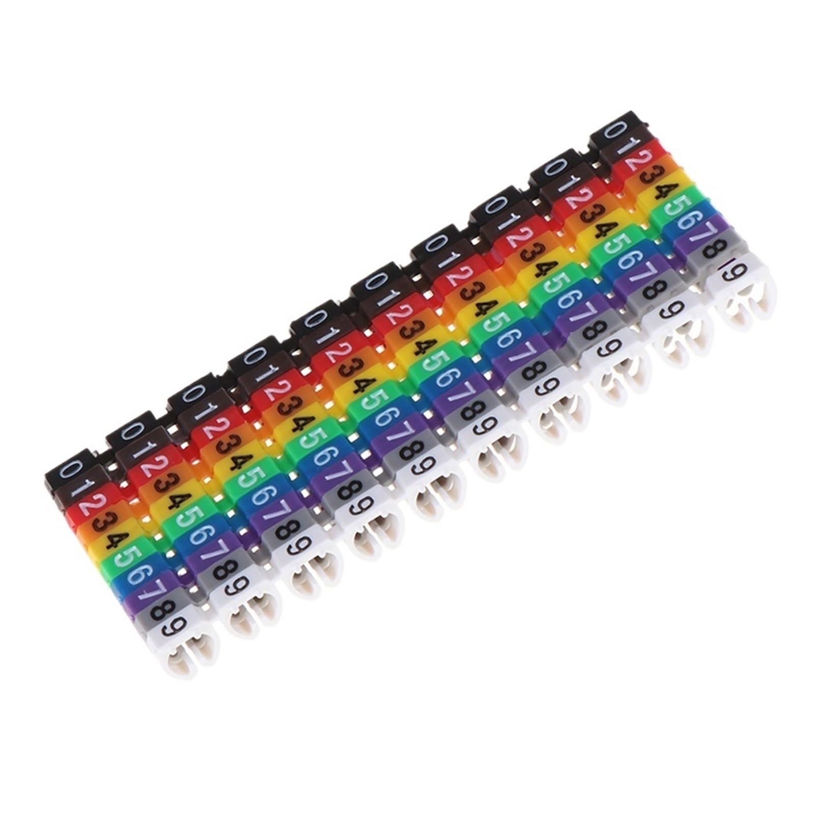 Wdsbznb Color 02 Cable Tags Cable Markers Colourful C-Type Marker Number Tag Label For Wire 1.5/2.5/4/ 6Mm²(Color 02)